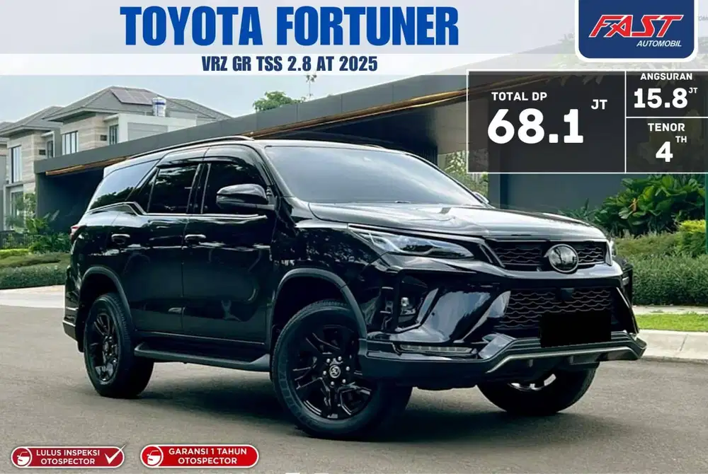 TOYOTA FORTUNER VRZ GR 2025 TSS 2.8 AT LOW KM.7RB & PAJAK PANJANG