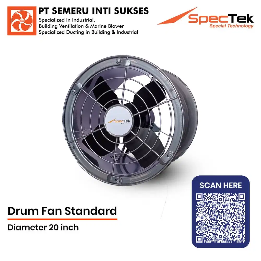 Blower Drum fan Ukuran 20 Inch 220V