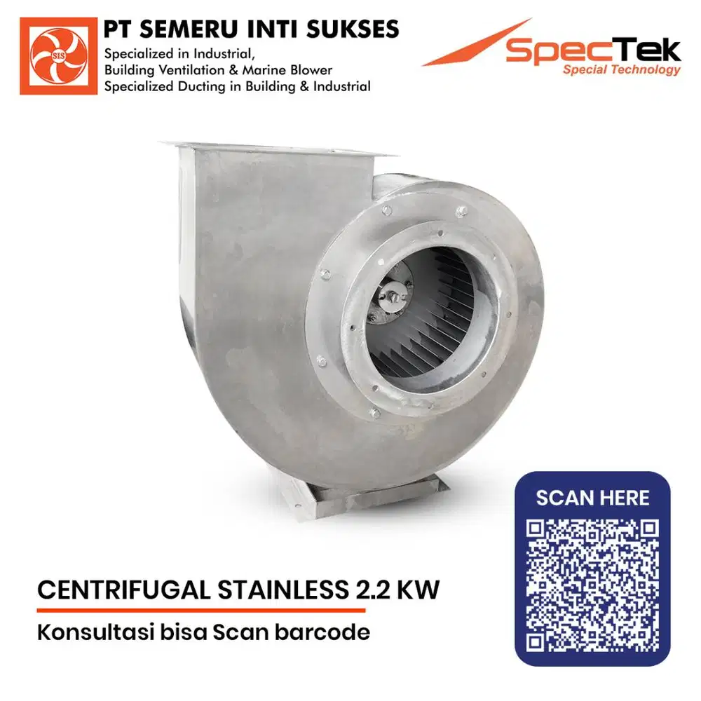 Centrifugal Sirocco Stainless 2.2KW 380V