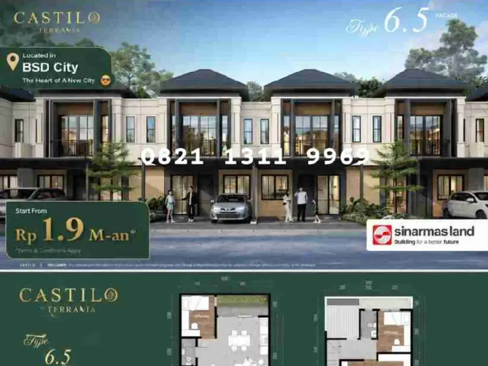 Rumah Mewah Terjangkau Castilo 6.5x12 Terravia BSD City dekat Mall Eastvara dan AEON BSD