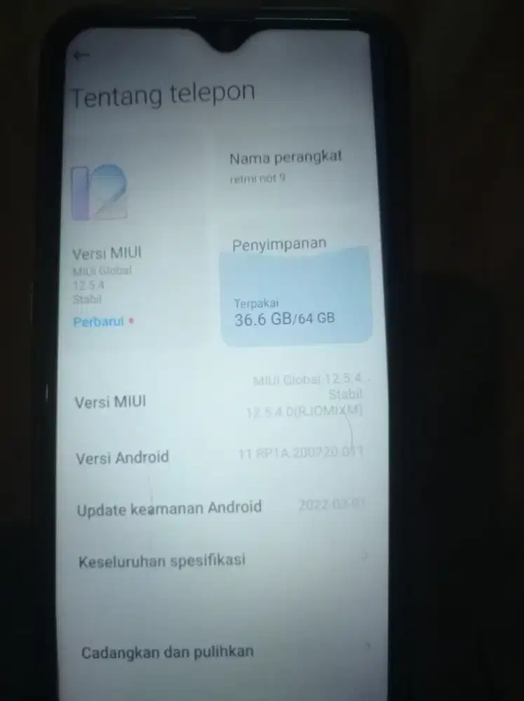 Hp retmi not 9 ram 4 hp mulus min pemakaian j