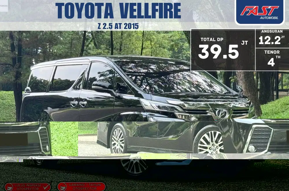 TOYOTA VELLFIRE Z 2015 2.5 AT SUNROOF CAPTAIN SEAT & PAJAK PANJANG