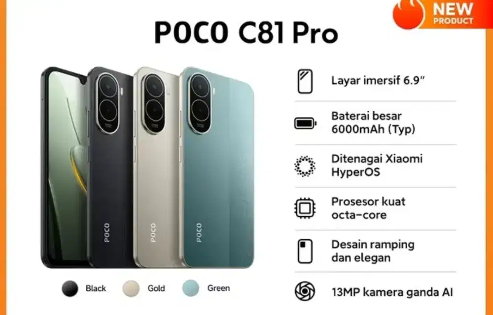 Poco c81 pro 4gb 64gb resmi dijamin baru