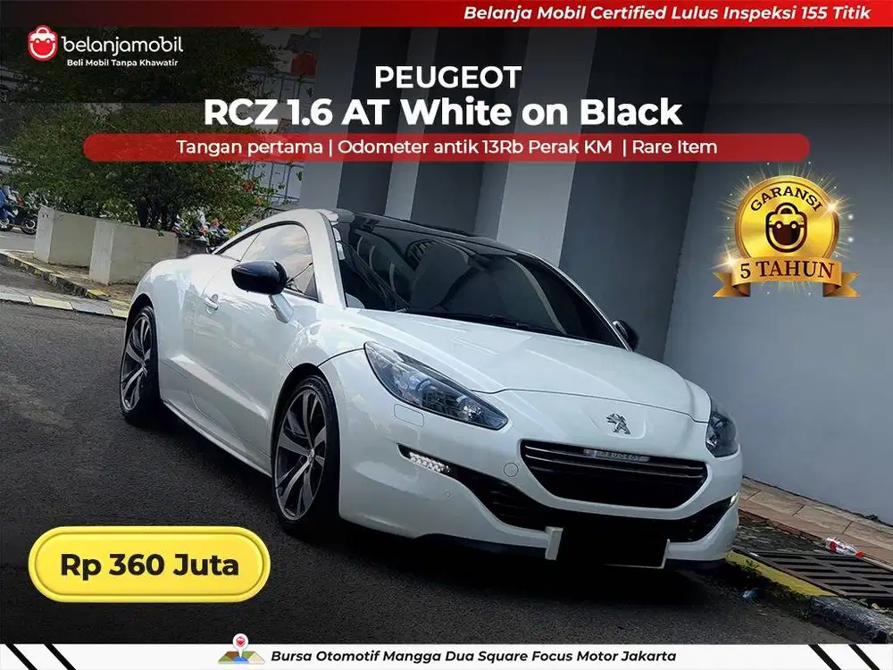 [ ODO ANTIK 13RB ] Peugeot RCZ 1.6 AT White on Black 2013 2014