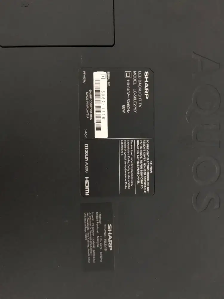 Tv Sharp LED Aquos LC-50LE275X