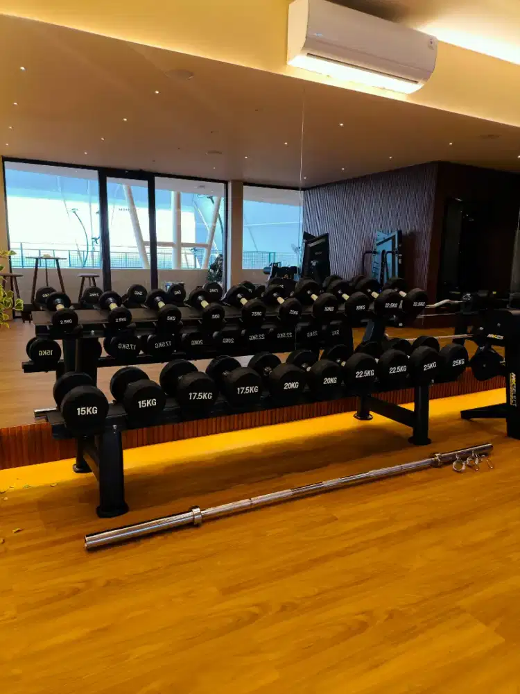 Dumble set plus rack /no rack komersial fitness import