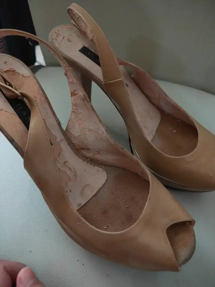ALBANO leather Made in Italia sepatu wanita heels ukuran 38