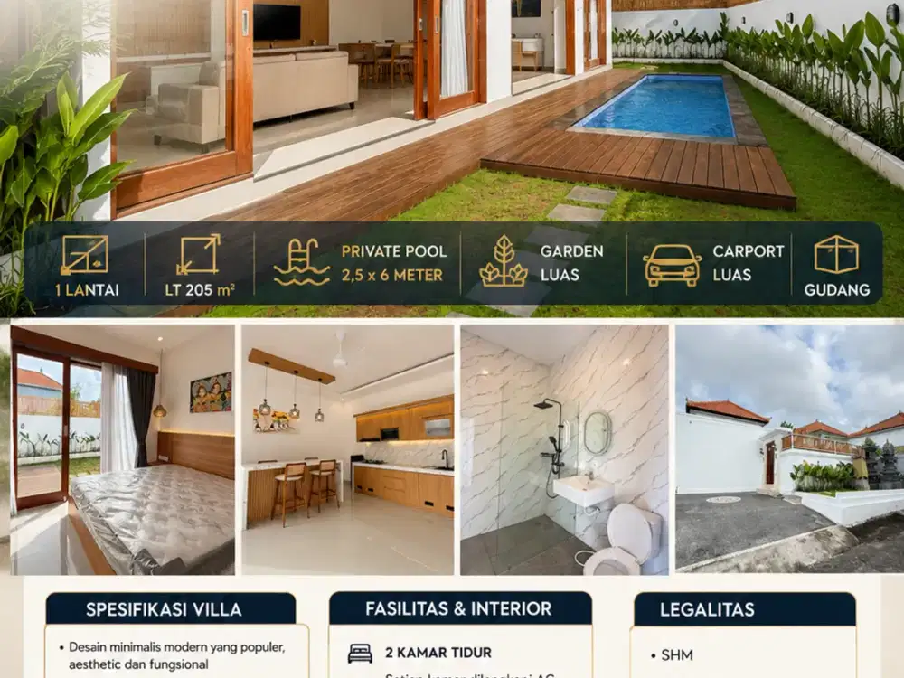 DIJUAL VILLA MINIMALIS MODERN KUTUH BALI