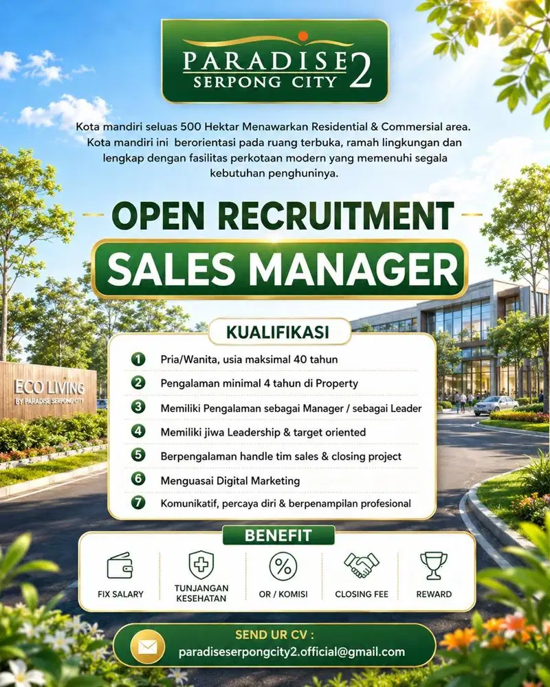Open recruitment Sales Manager Inhouse