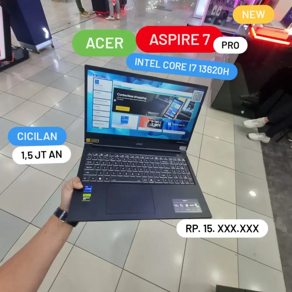 Cash / Kredit Laptop Acer Aspire 7 Pro Intel Core i7 13620H Ram 16 GB