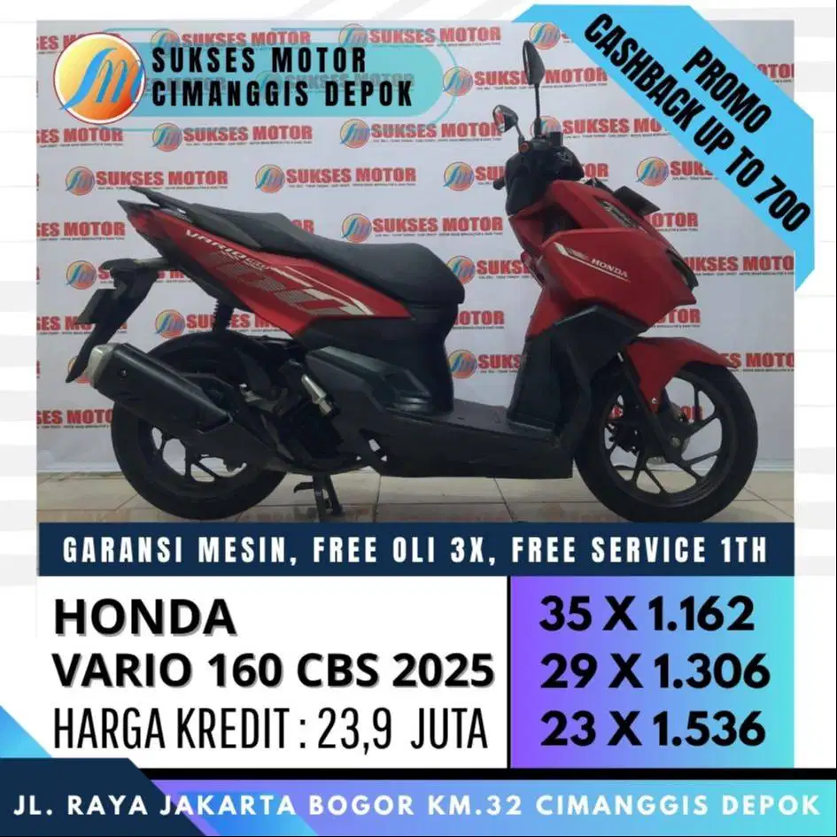 KREDIT MURAH VARIO 160 CBS 2025 REMOT 2 UNIT BERGARANSI [SUKSES MOTOR]