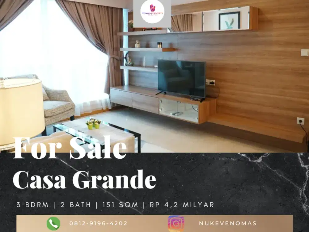 Dijual Apartement Casa Grande Residence 3BR Full Furnished