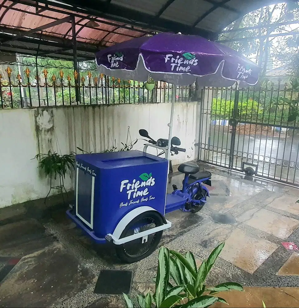 Sepeda Listrik Gerobak Kopi Atau Teh Keliling