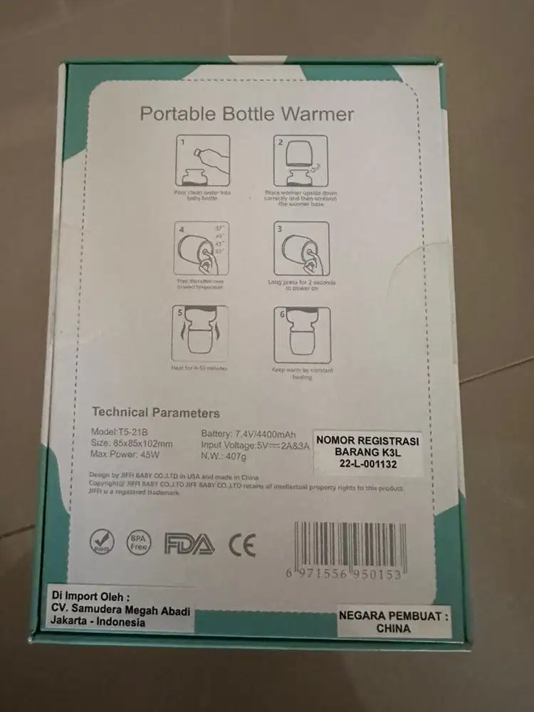Baru, pemanas Asi dan susu