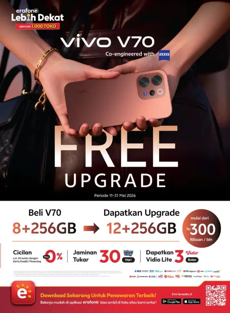 Promo VIVO V70 FREE UPGRADE beli 8+8/256GB dapat 12+12/256GB