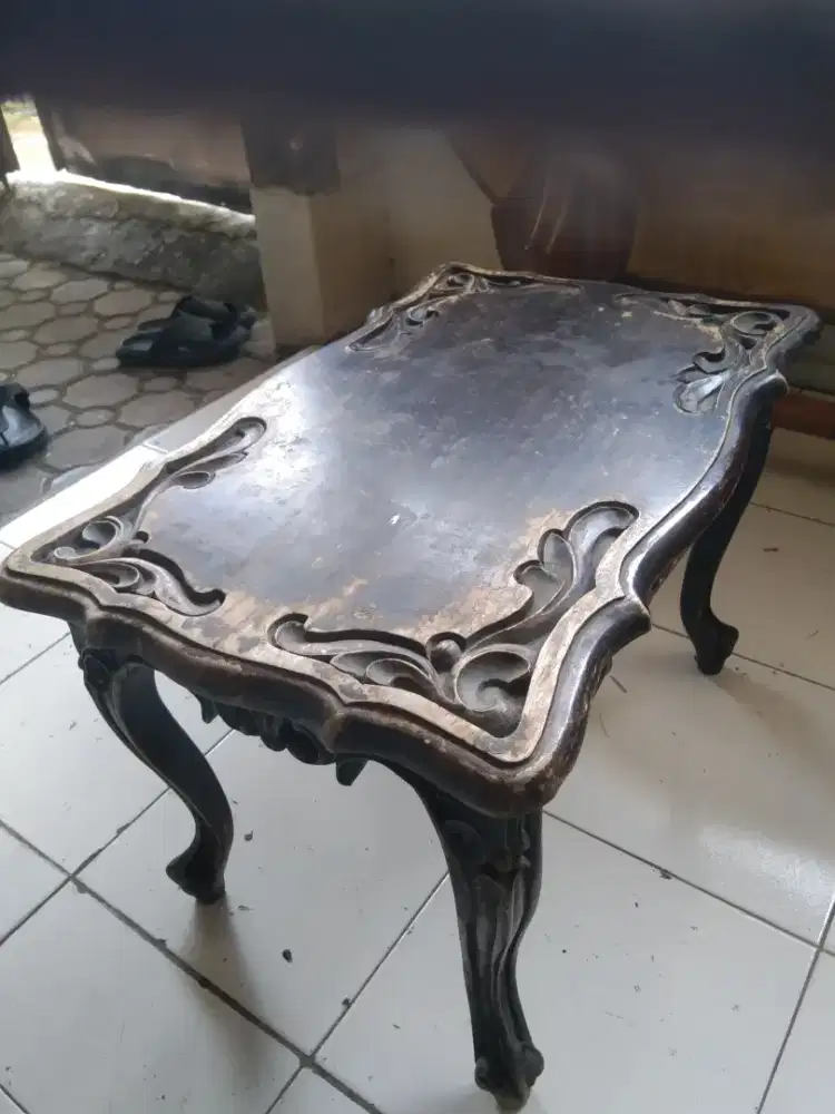 meja jati ukir ukuran 60x40