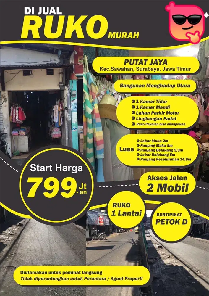 Dijual Ruko Dekat Pasar, Strategis Rame