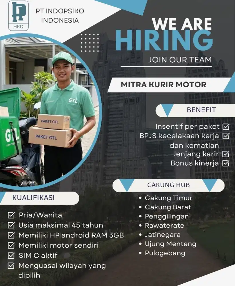 DI BUTUHKAN KURIR EKSPEDISI