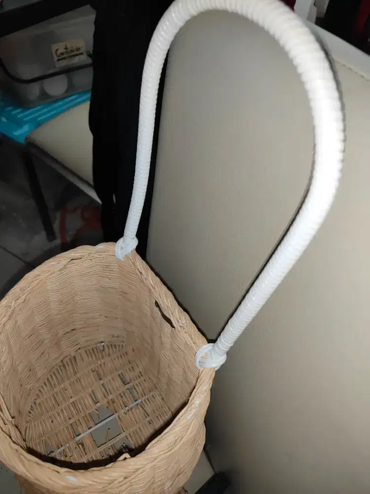 Keranjang stroller rotan kayu anak2