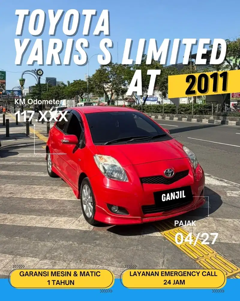 TOYOTA YARIS 1.5 S LIMITED AT MATIC 2011 GANJIL