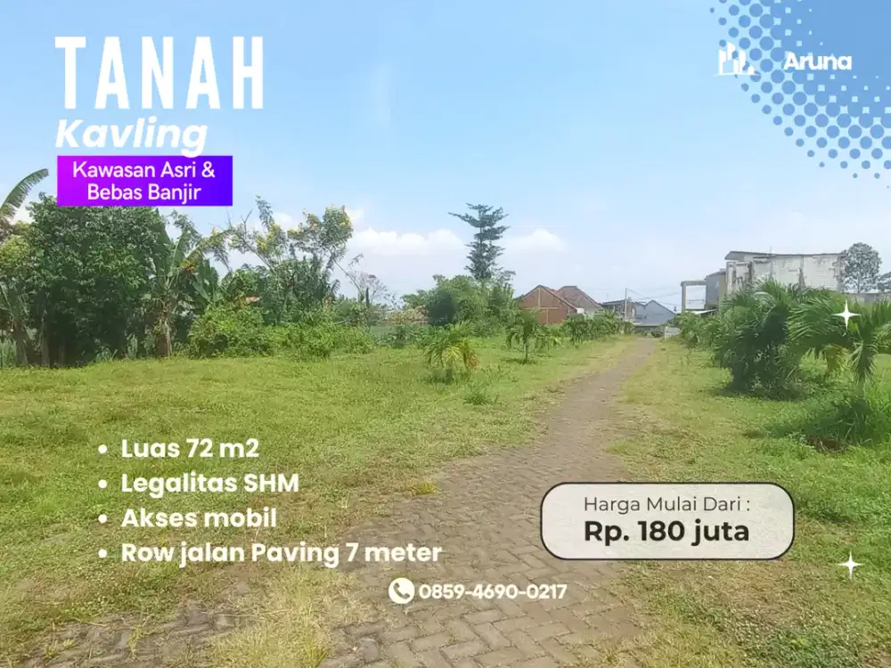 Akses Mobil Simpangan Cocok Dibangun Rumah Kavling Dijual 3 Menit Bandara Abd Saleh Malang
