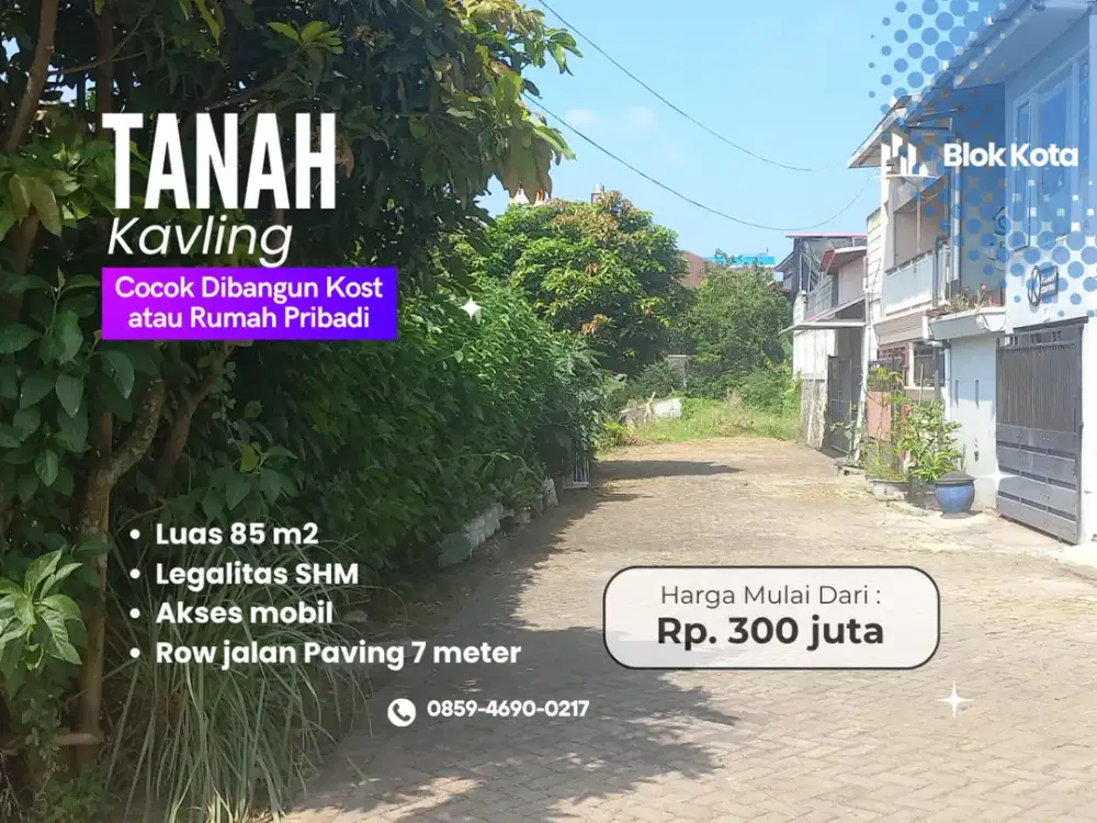 5 Menit Apartemen Begawan Tlogomas Malang Cocok Dibangun Kost Tanah Dijual SHM