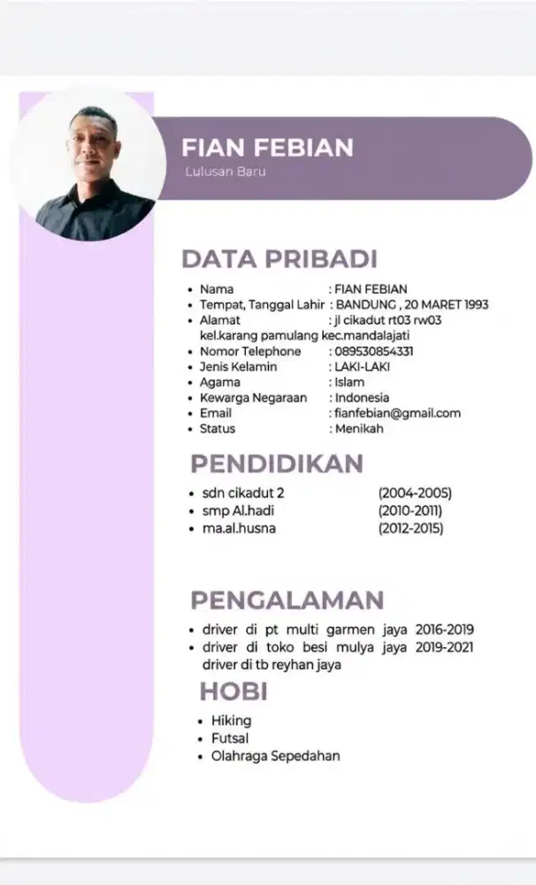 Mencari pekerjaan driver SIM A
