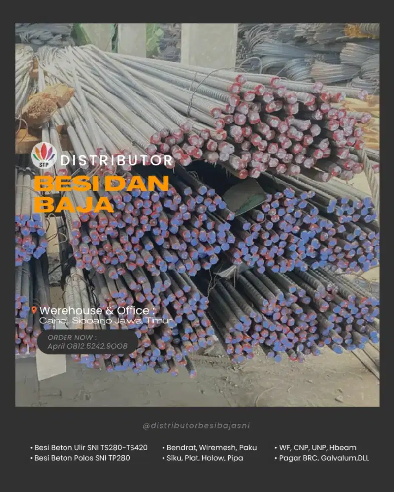 Pabrik besi beton ulir SNI siap kirim bos