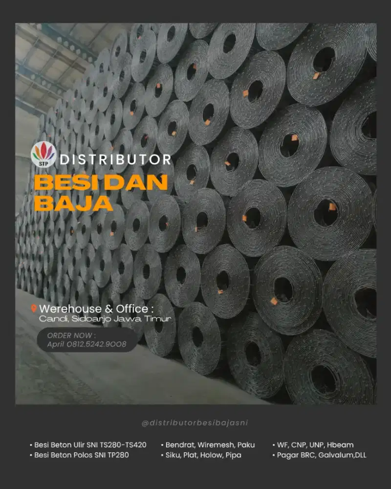 Pusat besi beton dan baja siap kirim