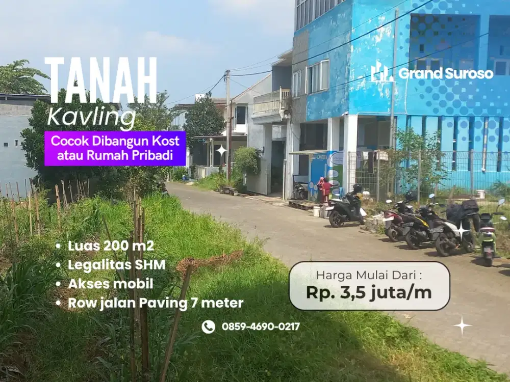 Cocok Dibangun Kos Kosan Lebar Jalan 6 Meter Jual Kavling 5 Menit Kampus UMM Malang
