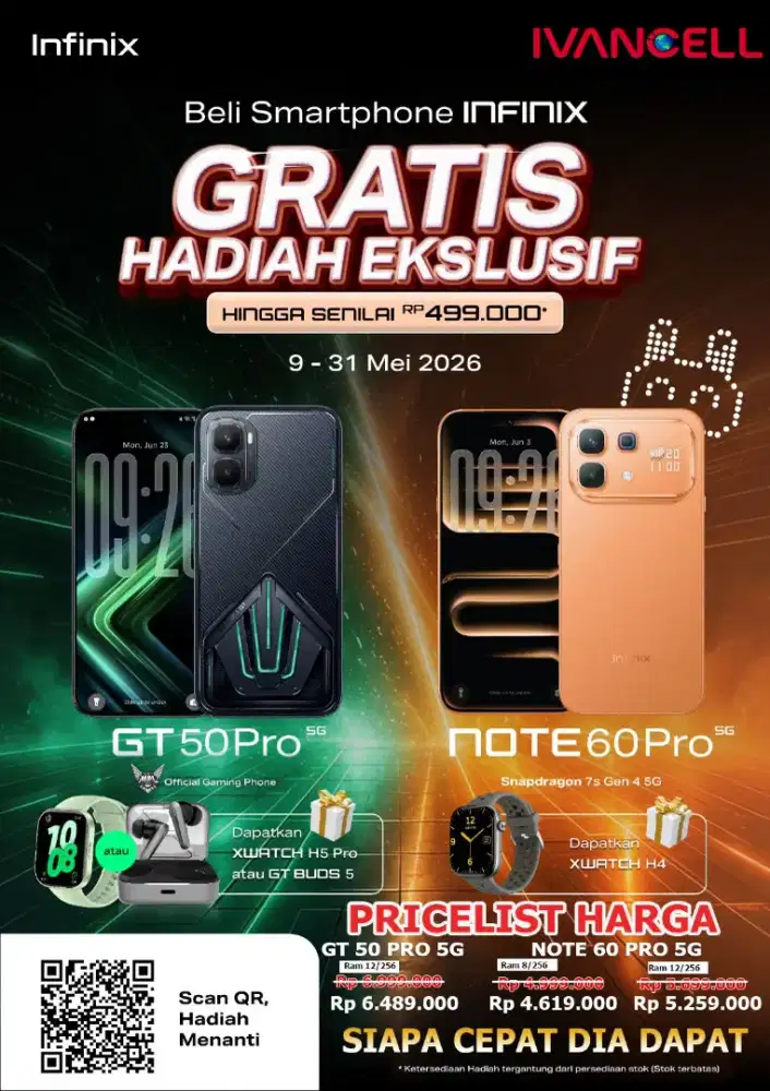 INFINIX NOTE 60 PRO NEW FREE JAM ATAU BUDS