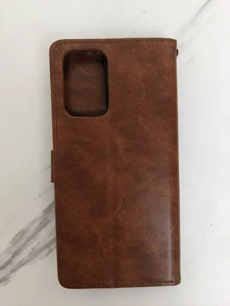 Casing Case Leather Kulit Coklat - Redmi 10