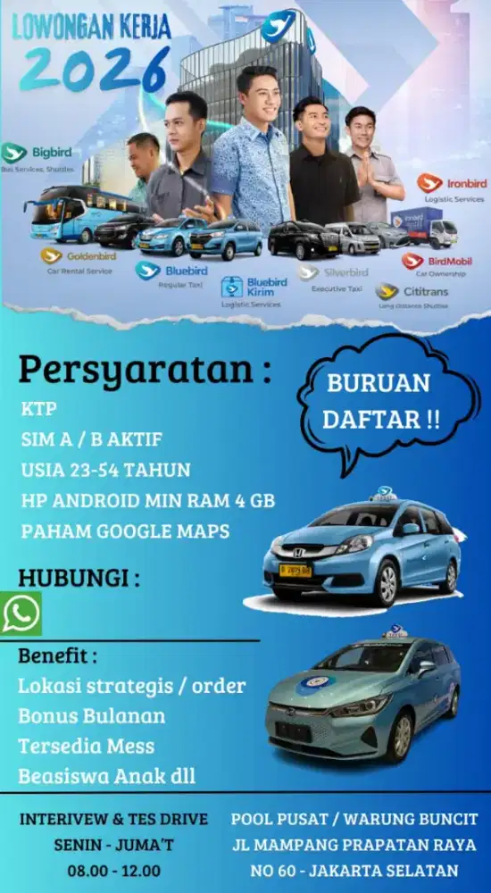 Lowongan driver bluebird group