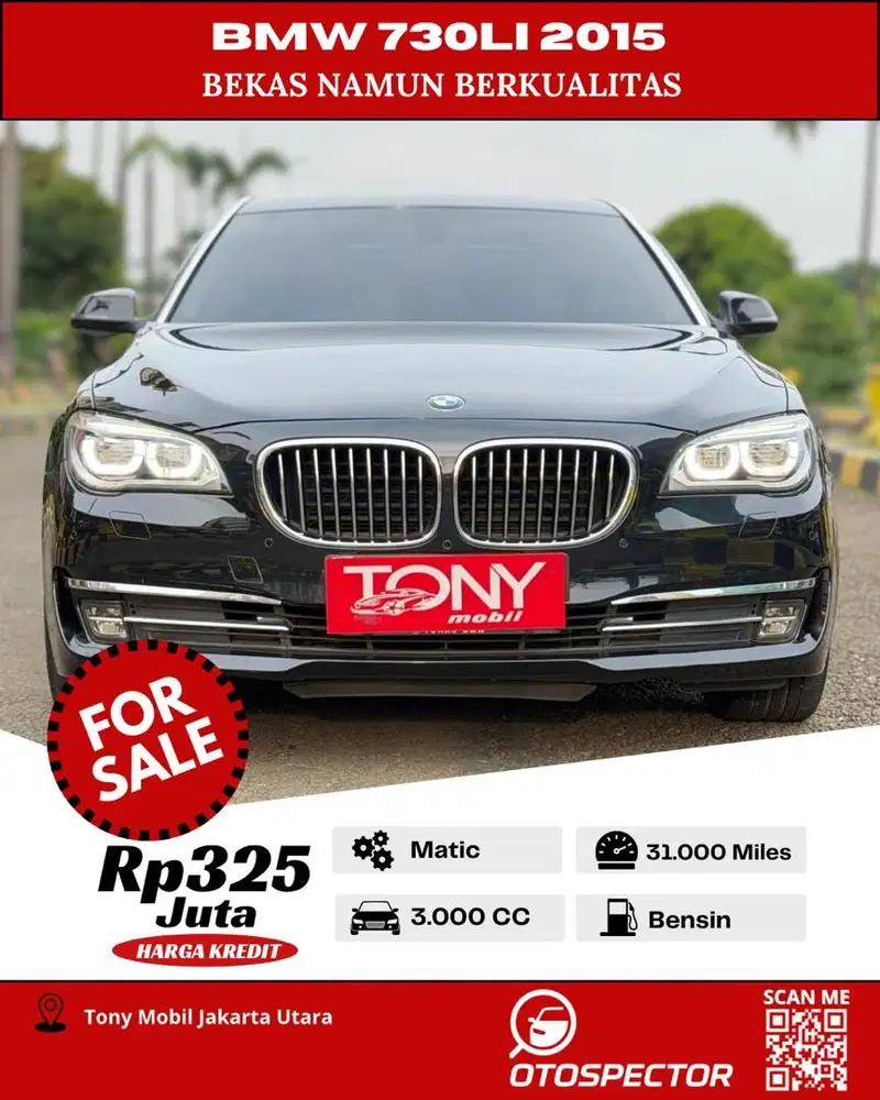 #Tony Mobil# BMW 730LI 2015 Hitam
