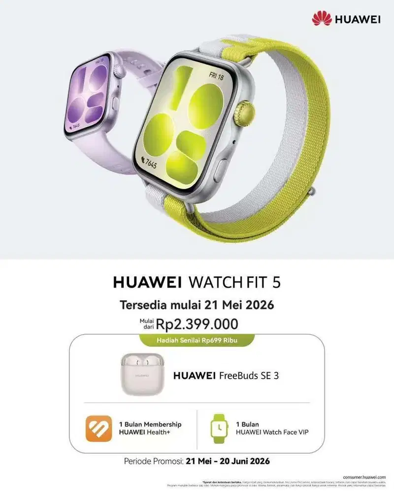 Huawei Watch Fit5 Green