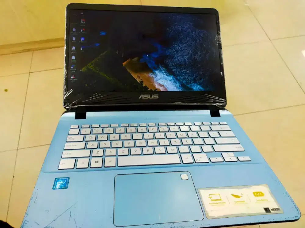 Dijual laptop Asus A407M Fingerprint ram 4GB DDR4 HDD 500GB siap pakai