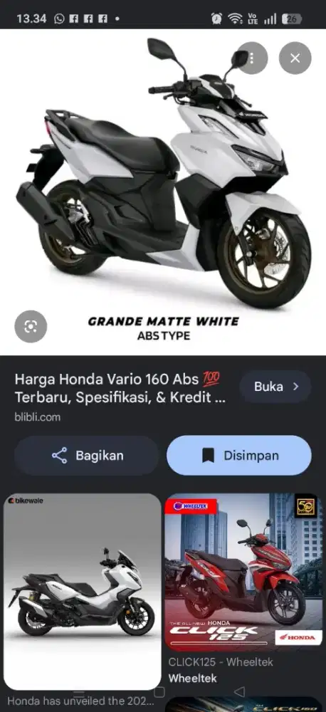 Jual motor Vario 160 abs
