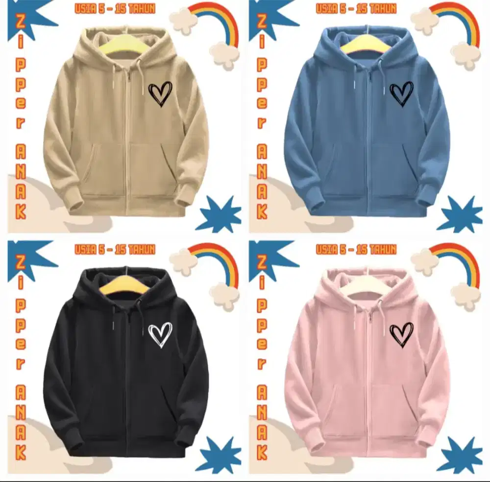 Jaket Anak 
Uk 5-15th (bisa pilih ukuran)