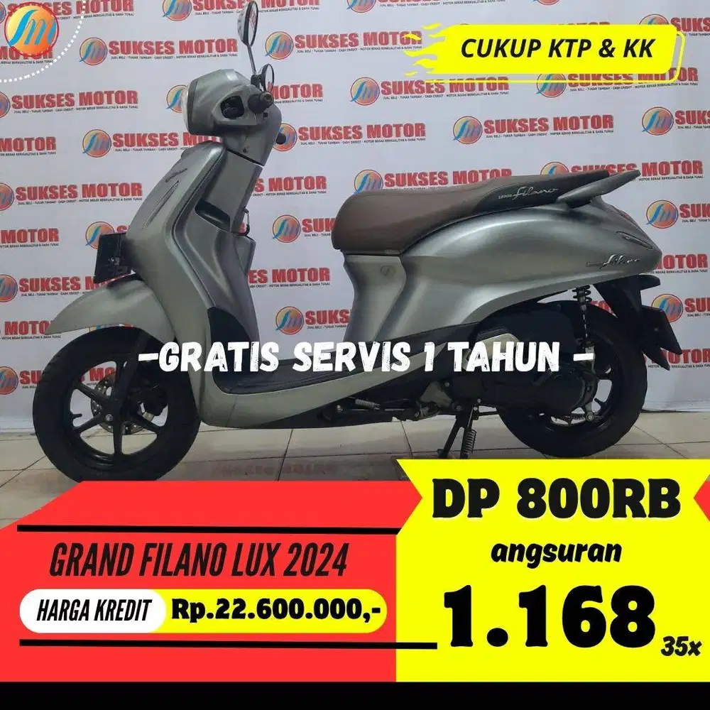 KREDIT YAMAHA GRAND FILANO LUX 2024 DP HANYA 800RIBU ANGSURAN RINGAN