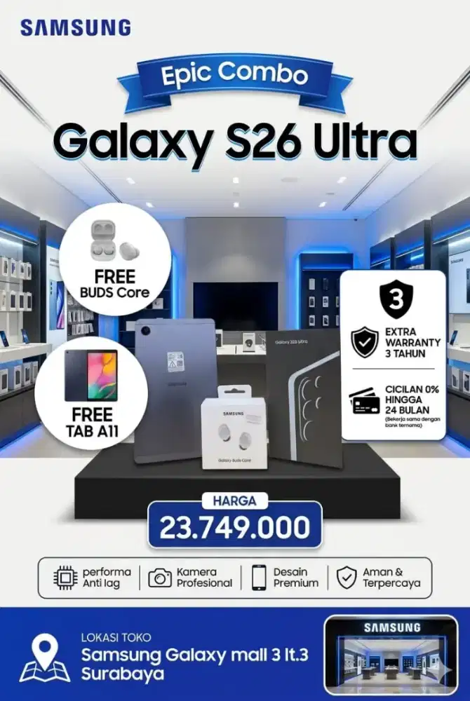 Beli s26 ultra free tab dan buds core