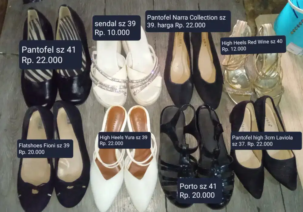 Preloved flatshoes,high heels