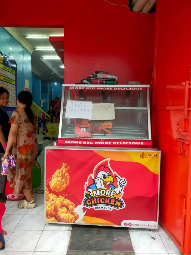 Jual aja gan sepaket etalase+flyer kompor fried chiken