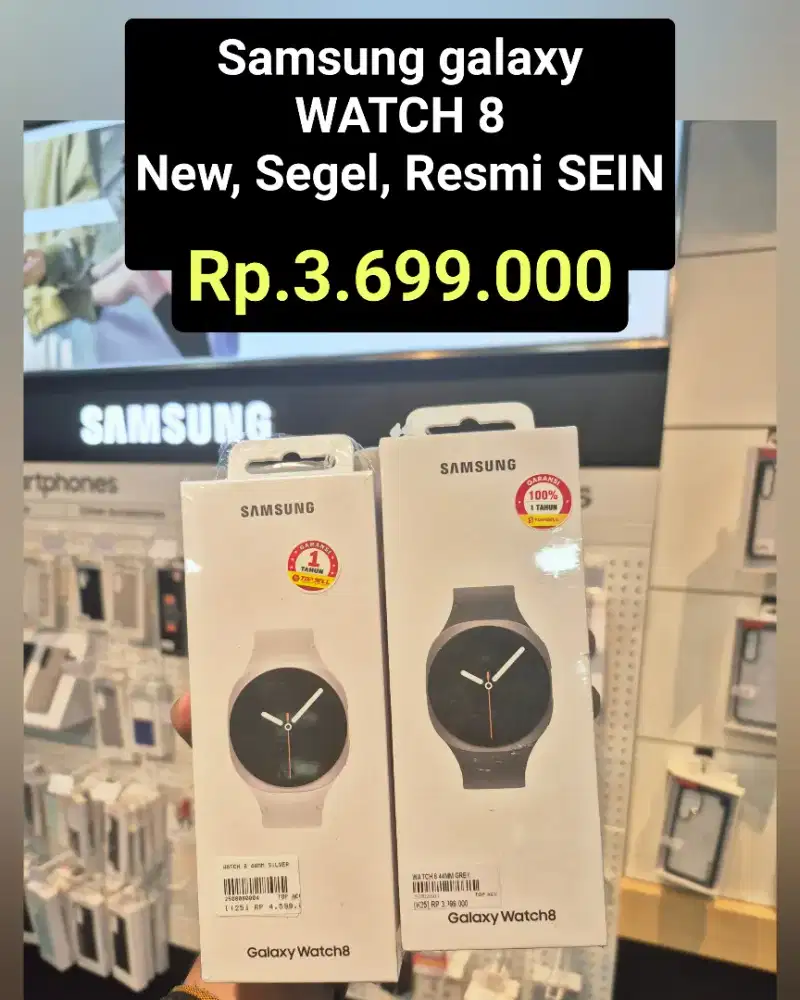 Rp. 3.699  smartwatch 
Samsung GALAXY WATCH 8 
BARU , SEGEL,RESMI SEIN