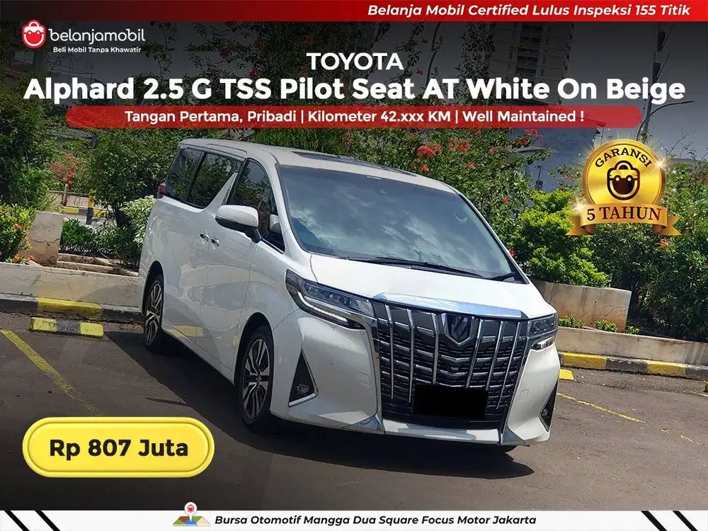 [ GARANSI 5TH ] Toyota Alphard 2.5 G TSS Pilot Seat 2023 2024