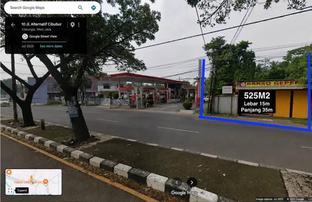 Tanah Dijual Jl. Alternatif Cibubur Cileungsi (cocok untuk Car Wash)