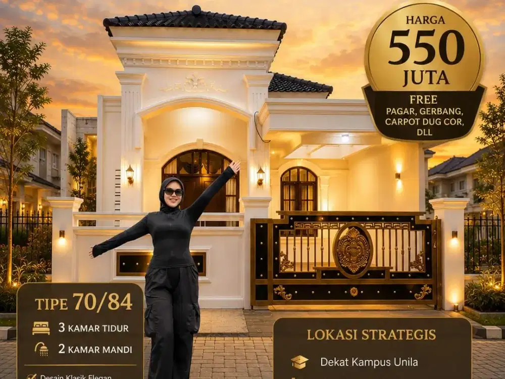 RUMAH 500 JTAN DI TENGAH KOTA BANDAR LAMPUNG 2 MENIT INDO GROSIR