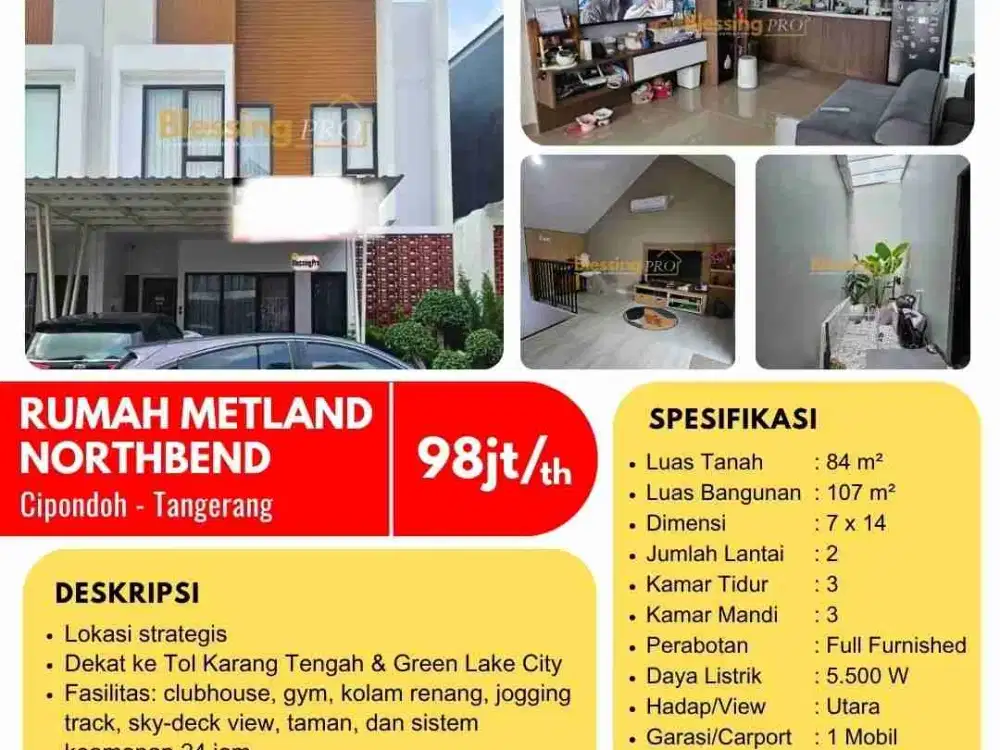 disewakan NORTHBEND Metland puri