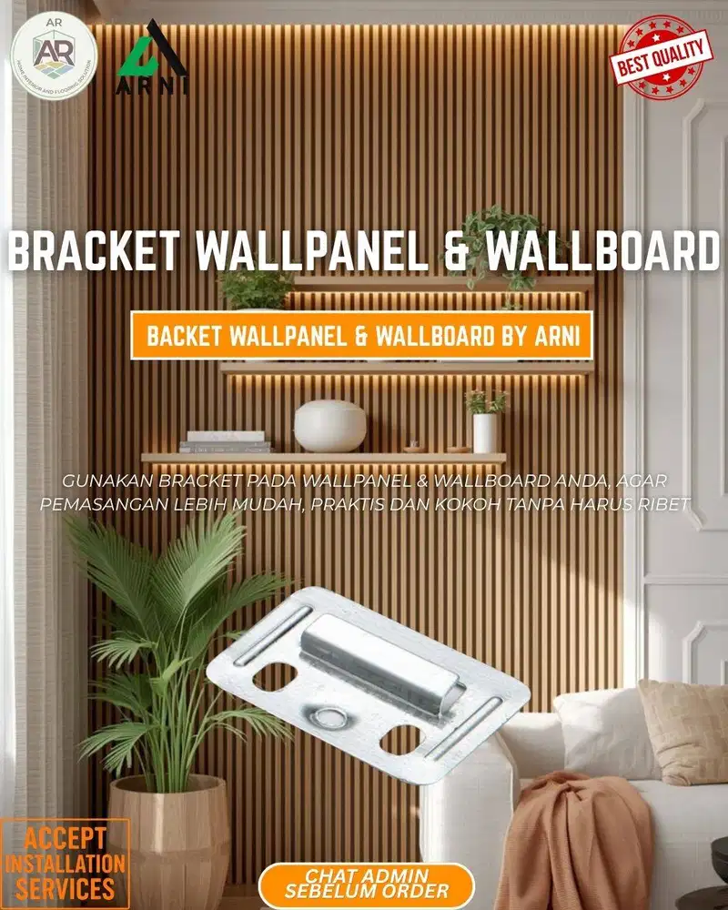 Bracket Klip Wallpanel & Wallboard | Pemasangan Mudah, Free Scrup