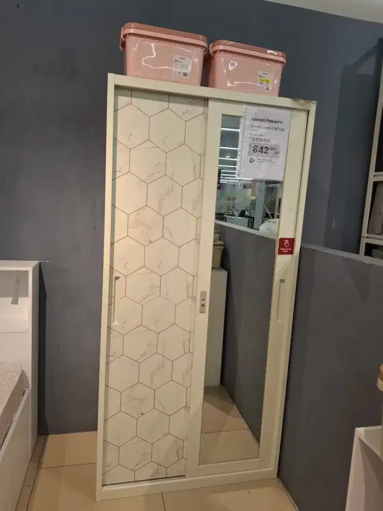 LEMARI BESI GESER 90CM TEBAL CICILAN 0%