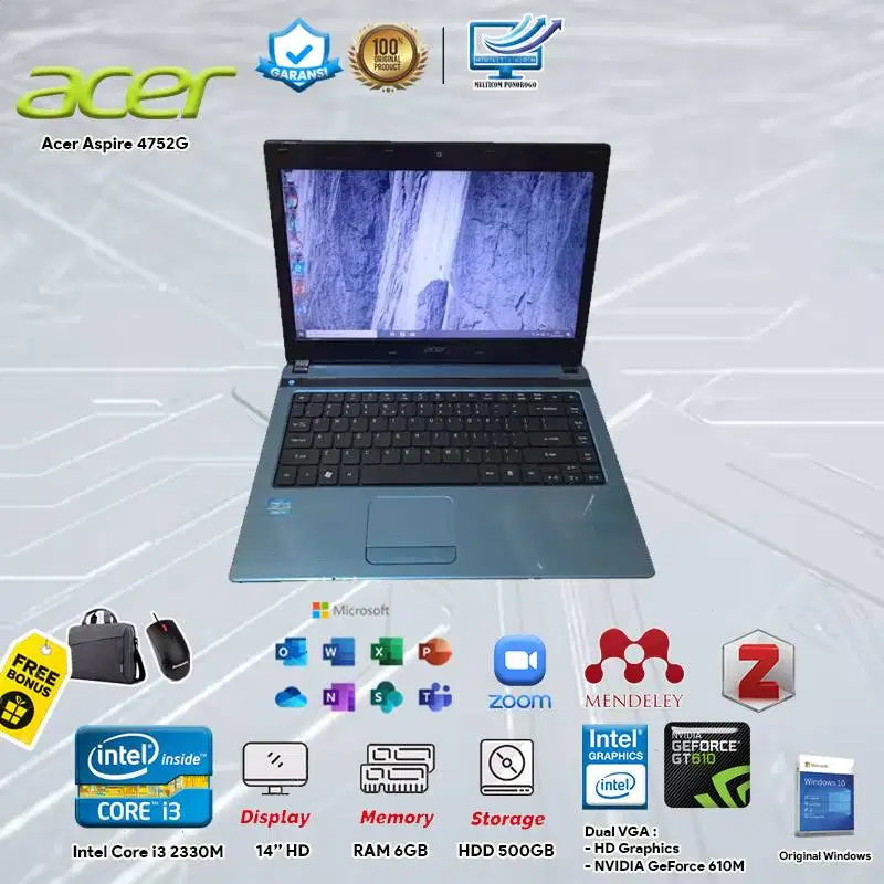 Laptop Murah Acer 4752G Dual VGA Siap Pakai